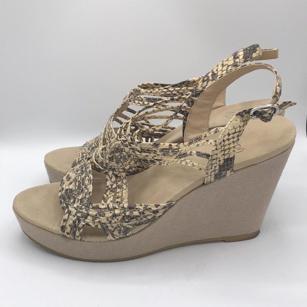 Impo Wizzy Painted Python Print Wedge Sandals, Si… - image 4